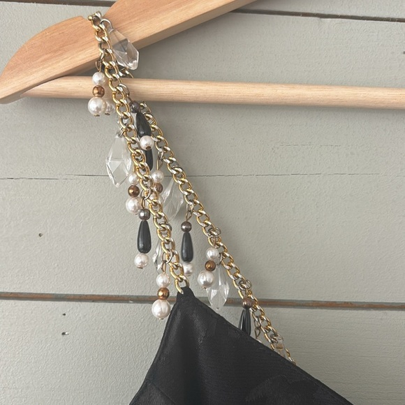 Vintage Jackie K Little Black Dress | Beaded Straps | Size 9/10 (M) - Picture 3 of 7